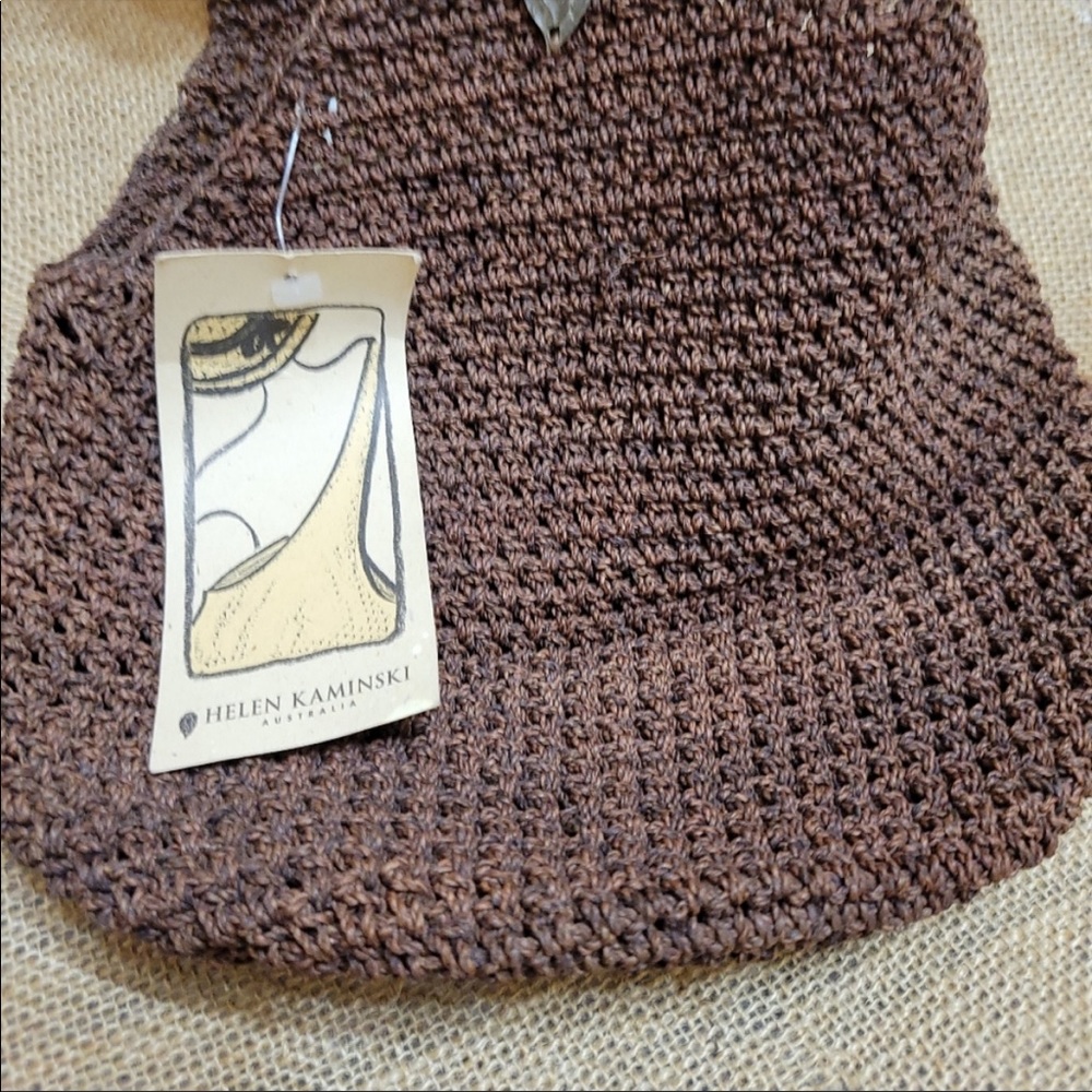 Vintage Helen Kaminski Carillo Woven Raffia Sac shoulder bag bucket bag